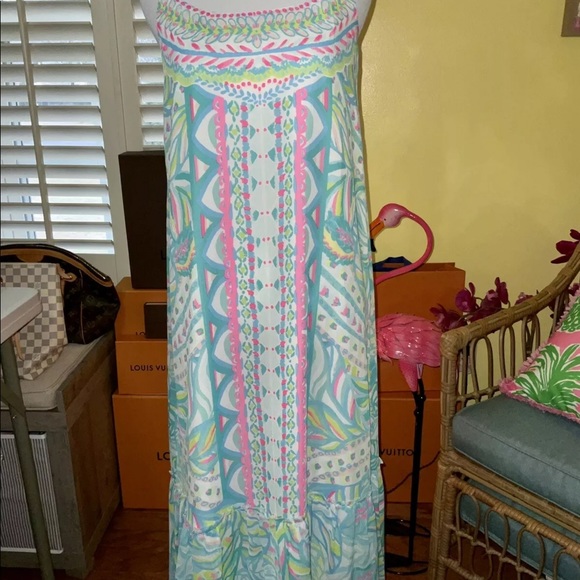 Lilly Pulitzer NWT Winni Chiffon Maxi Dress Maraca My World Size XXS,S - Picture 12 of 14